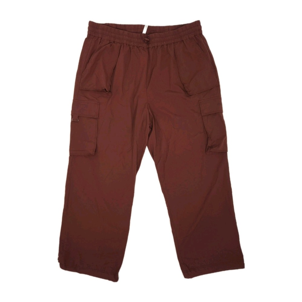 Fabletics Heights Cargo Pants Utility Womens 2XL Sepia Brown Wide Leg Ripstop